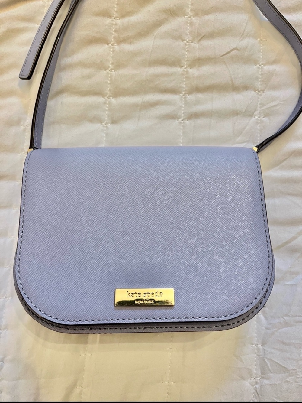 Kate Spade Laurel Way Carsen Saffiano Leather Lavender Crossbody Bag